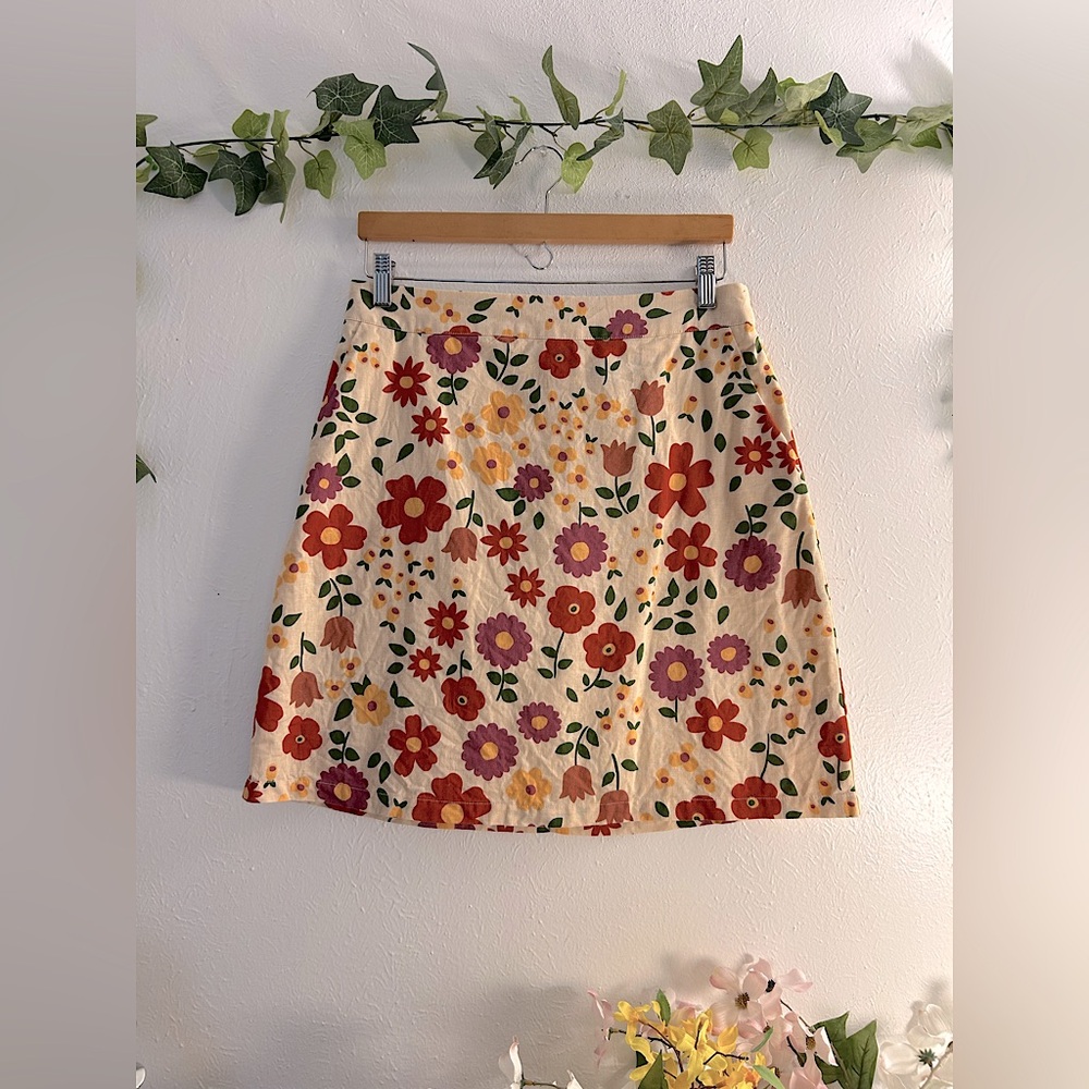 Floral Linen Modcloth x Princess Highway Mini Skirt - Picture 2 of 16